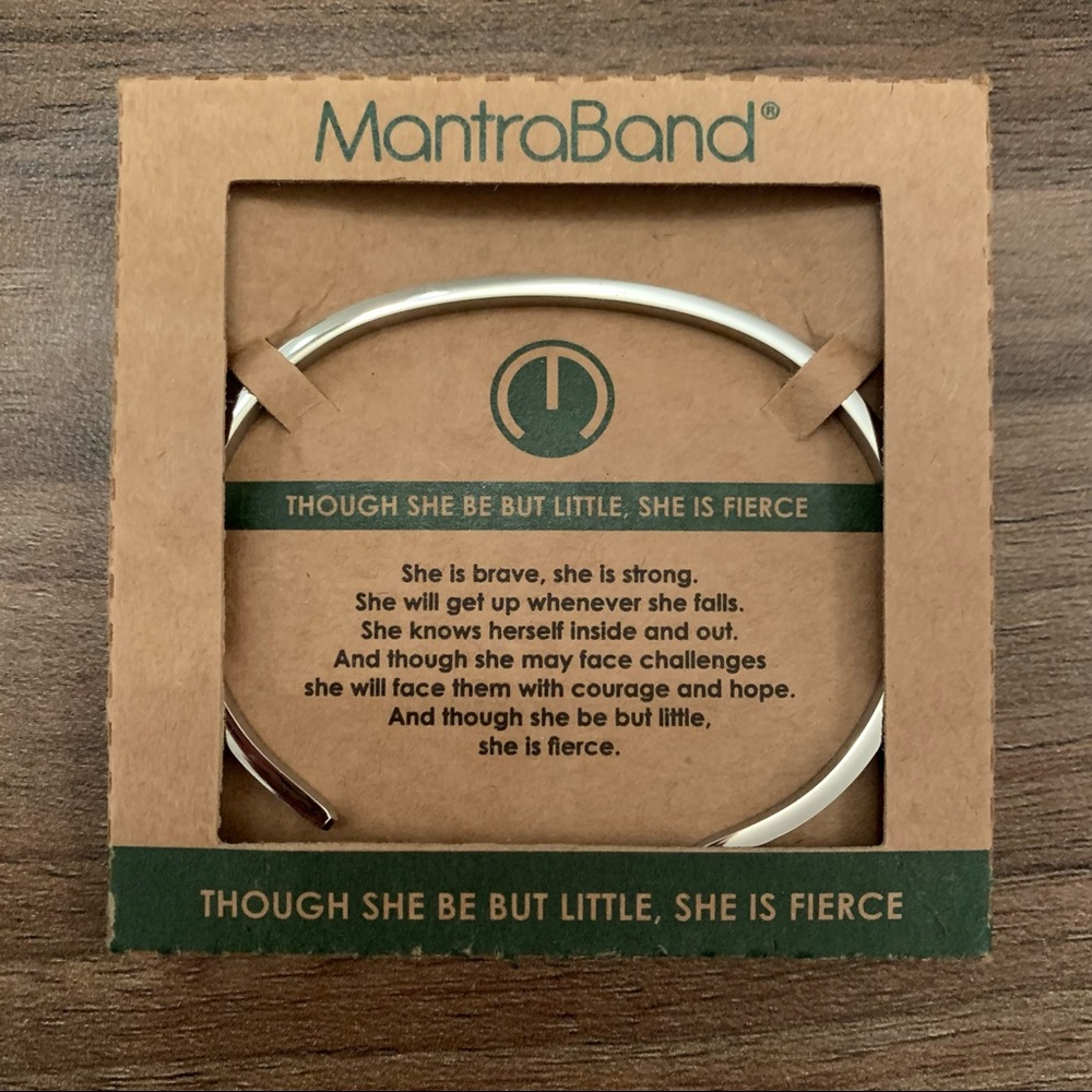 MantraBand “She Is Fierce” Silver Bracelet NWT